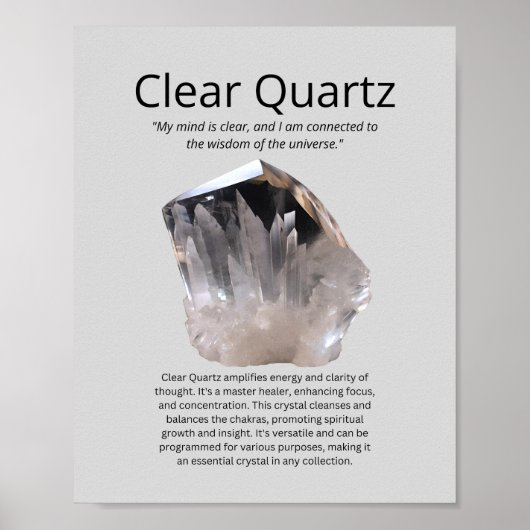 Poster Effacer le sens de cristal quartz (Devant)