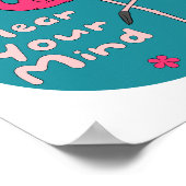Poster Effacez votre esprit Kawaii beau Flamant rose rose (Coin)