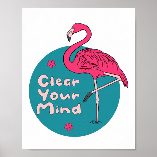 Poster Effacez votre esprit Kawaii beau Flamant rose rose (Devant)