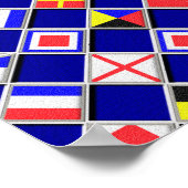 Poster Effet 3D À damiers Nautique Drapeaux Motif (Coin)