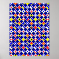 Effet 3D À damiers Nautique Drapeaux Motif