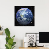 Poster Effet 3D - La Terre Parmi Les Étoiles (Bureau à domicile)