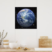 Poster Effet 3D - La Terre Parmi Les Étoiles (Cuisine)