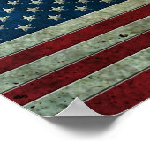 Poster Effet acier vieilli du drapeau américain (Coin)