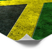 Poster Effet acier vieilli du drapeau jamaïcain (Coin)
