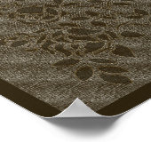 Poster Effet bossé Brown tencil Roses Floral (Coin)