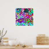 Poster Effet de peinture à l'aide de marbre pour fluides (Cuisine)