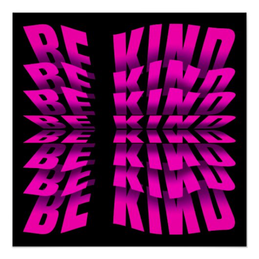POSTER EFFET DE TEXTE SOIS GENTIL TYPOGRAPHIE ROSE (Devant)