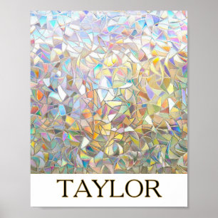 Poster Effet de verre coloré prismatique - Arc-en-ciel pr
