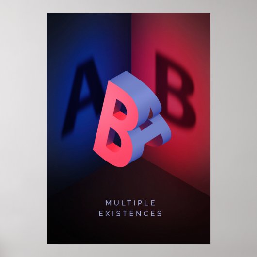 Poster Effet d'illusion A et B 3D (Devant)