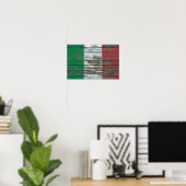 Poster Effet Drapeau italien sur les panneaux de bois bru (Bureau à domicile)