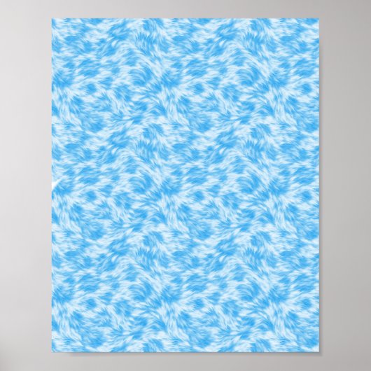 Poster Effet fourrure synthétique bleue et blanche (Devant)