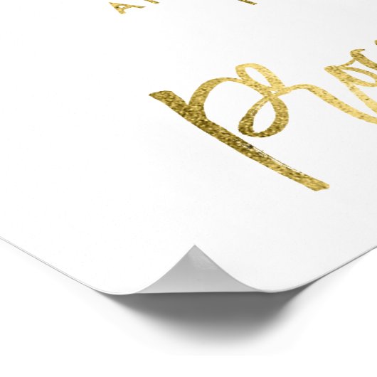 Poster Effet Gold Foil Notre Mariage A Un Panneau Open Ba (Coin)