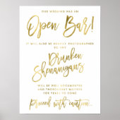 Poster Effet Gold Foil Notre Mariage A Un Panneau Open Ba (Devant)