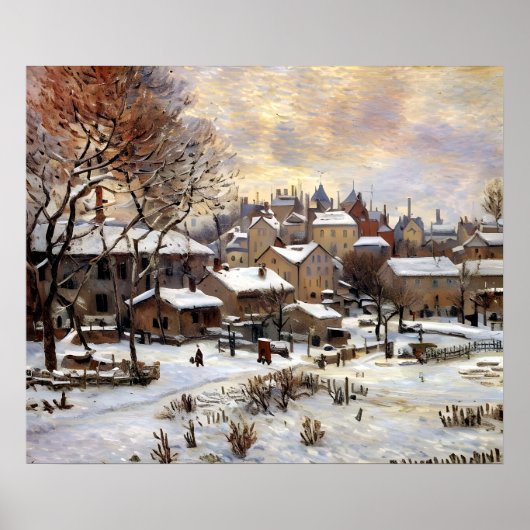 Poster Effet neige avec réglage du soleil (Devant)