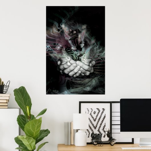 Poster effet papillon 2 (plus foncé) (Bureau à domicile)