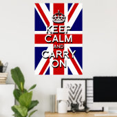 Poster effet relief 3D keep calm sur le drapeau du Royaum (Bureau à domicile)