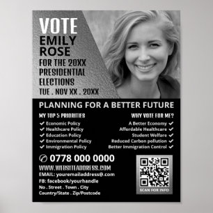 Poster Effet Silver Foil Campagne politique Advert