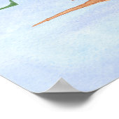 Poster Effets d'aquarelle de la petite chouette de croiss (Coin)