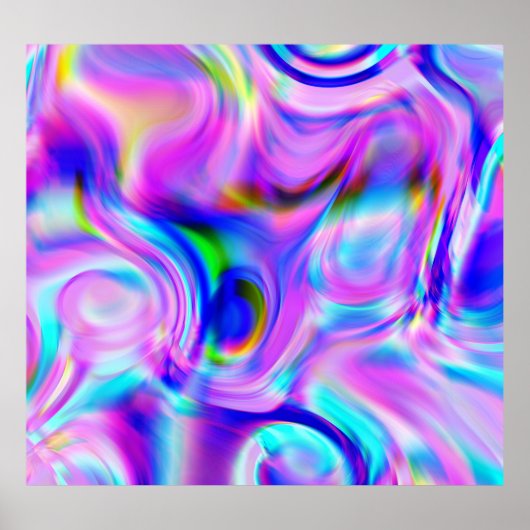 Poster Effets numériques : motif abstrait multicolore. (Devant)