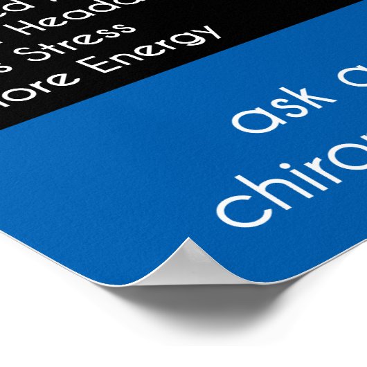 Poster Effets secondaires de la chiropratique [bleu] Post (Coin)
