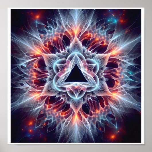 Poster Effondrement de l'étoile fractale dans la fleur co (Devant)