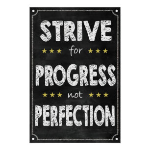 Poster Effort pour le progrès Pas la perfection Glossy Po