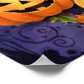 Poster Éffrayant cadre Citrouille Halloween (Coin)