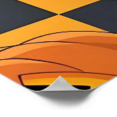 Poster Éffrayant Citrouille d'Halloween et Motif de chauv (Coin)