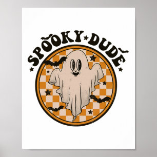 Poster Éffrayant Dude Cute Ghost Toddler Retro Boys Hallo