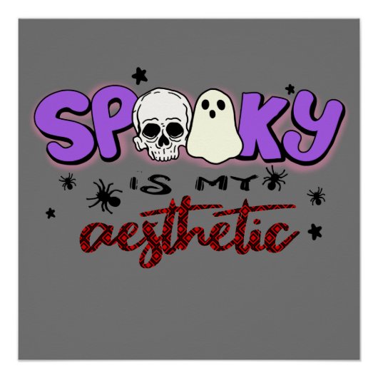 Poster Éffrayant est mon esthétique - Halloween crâne et (Devant)
