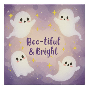 Poster Éffrayant et étincelant : Salutations d'Halloween