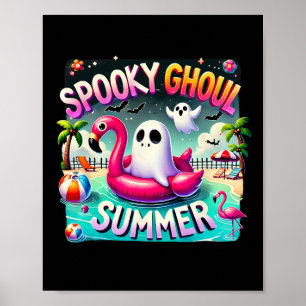 Poster Éffrayant Ghoul Été mignon Fantôme Flamant rose Bo