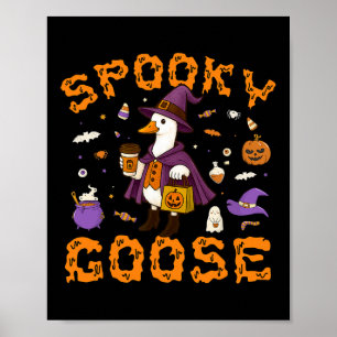 Poster Éffrayant Goose Funny Café Halloween sorcière femm