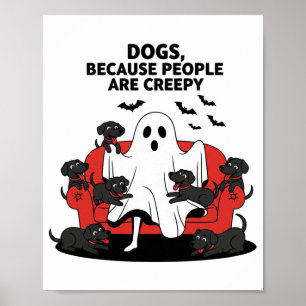 Poster Éffrayant Halloween Chien Fantôme Éffrayant
