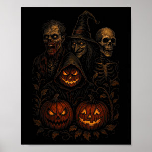 Poster Éffrayant Halloween Citrouille Déplaisant Scary so