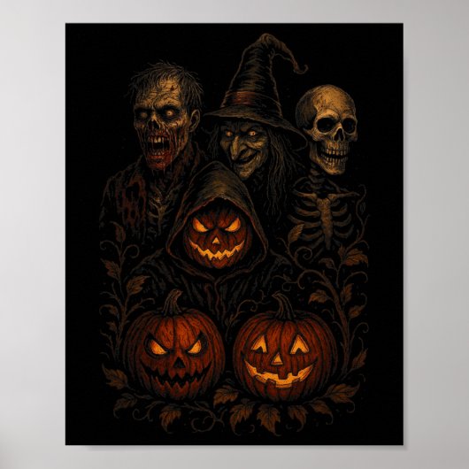 Poster Éffrayant Halloween Citrouille Déplaisant Scary so (Devant)