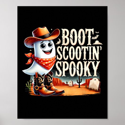 Poster Éffrayant Halloween Ghost Cowboy Ghost Western (Devant)