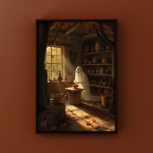 Poster Éffrayant Halloween Ghost Fall Art pour les amateu