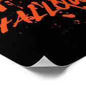 Poster Éffrayant Halloween Splash Rétro Rouge Orange Horr (Coin)