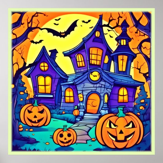 Poster Éffrayant Haunted Mansion Art (Devant)