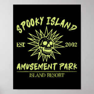 Poster Éffrayant Island Est 2002 Parc d'attractions Honde