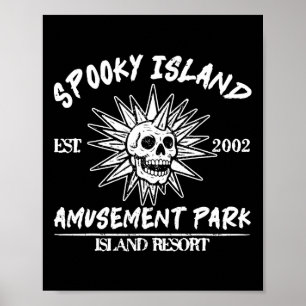 Poster Éffrayant Island Retro Halloween Crâne 90s Hallowe