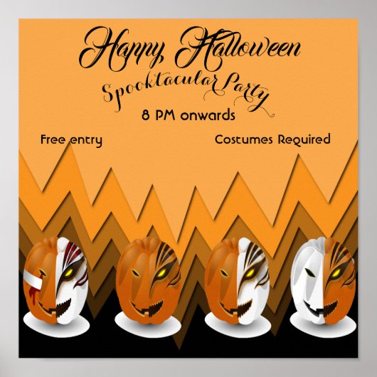 Poster Effrayant Jack O Lanterns Spooktacular Happy Hallo (Devant)
