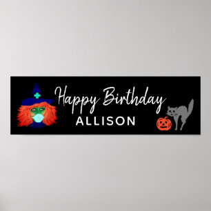 Poster Éffrayant Joyeux Halloween fête d'anniversaire Per