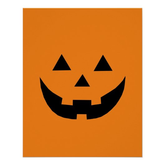 Poster Éffrayant orange Jack-o'-lantern citrouille plaisi (Devant)