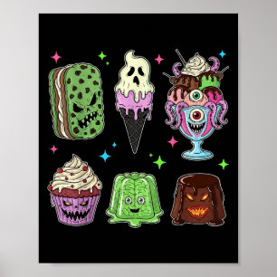 Poster Éffrayant Popsicle Glace Fête d'été Halloween S