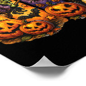 Poster Éffrayant Retro Ghost Witch Funny Halloween Garçon (Coin)