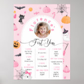 Poster Éffrayant Un anniversaire d'Halloween rose photo M (Devant)