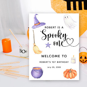 Poster Éffrayant Un Halloween Bienvenue au 1er anniversai